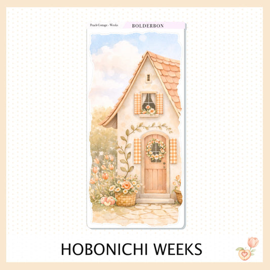 Peach Cottage Hobonichi Weeks || Full Page Planner Sticker, Floral Aesthetic Journal Sticker