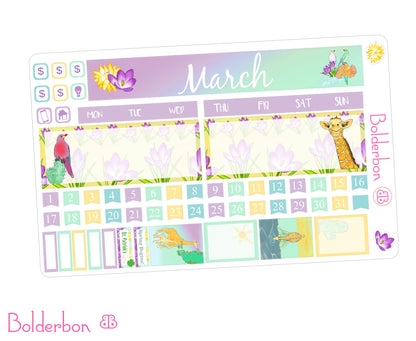 March Hobonichi Weeks || Sticker Kit, Hobonichi Weeks Planner Stickers, Cute Doodle Stickers, Hobo Weeks Set