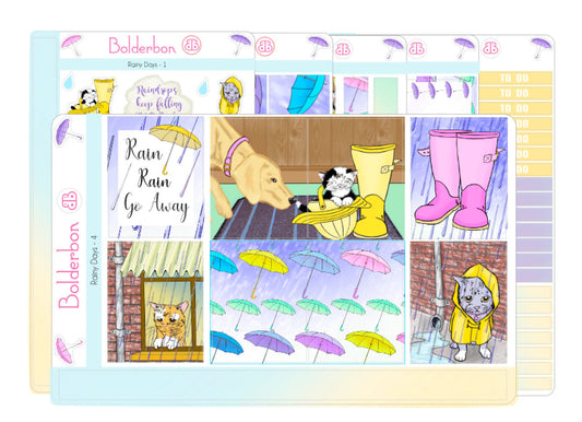 RAINY DAYS || 7x9 Vertical Planner Sticker Kit