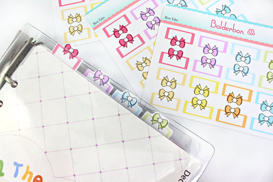 BOW TAB STICKERS  || Cute Planner Divider Stickers