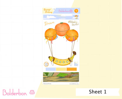ORANGE DREAMS || Hobonichi Weeks Planner Sticker Kit