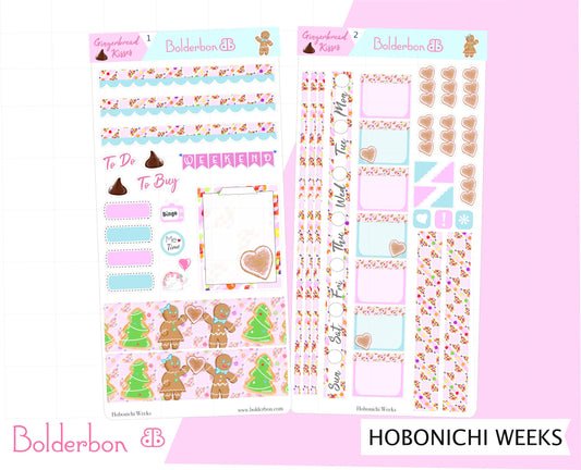 GINGERBREAD KISSES || Hobonichi Weeks Planner Sticker Kit