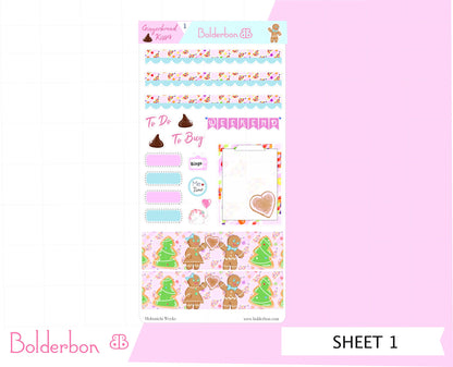 GINGERBREAD KISSES || Hobonichi Weeks Planner Sticker Kit