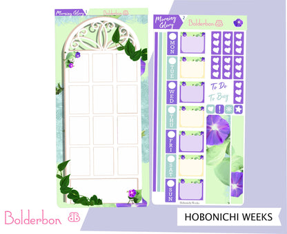 MORNING GLORY || Hobonichi Weeks Planner Sticker Kit