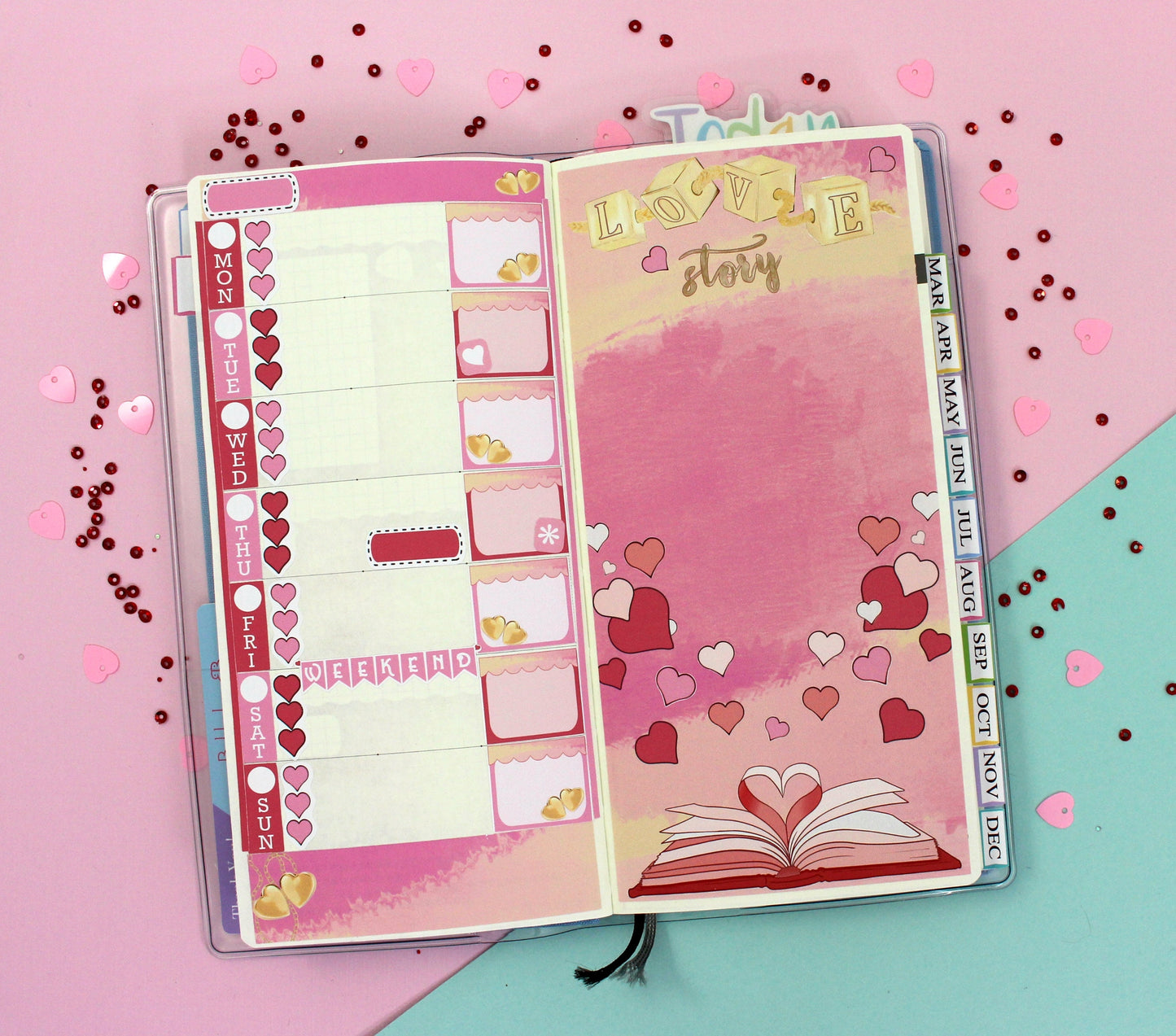 LOVE STORY || Hobonichi Weeks Planner Sticker Kit