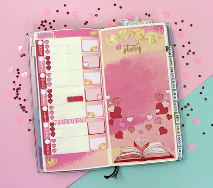 LOVE STORY || Hobonichi Weeks Planner Sticker Kit