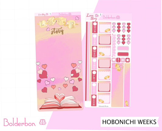 LOVE STORY || Hobonichi Weeks Planner Sticker Kit