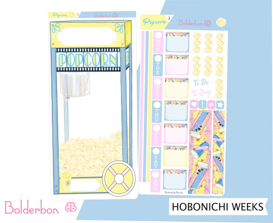 POPCORN || Hobonichi Weeks Planner Sticker Kit