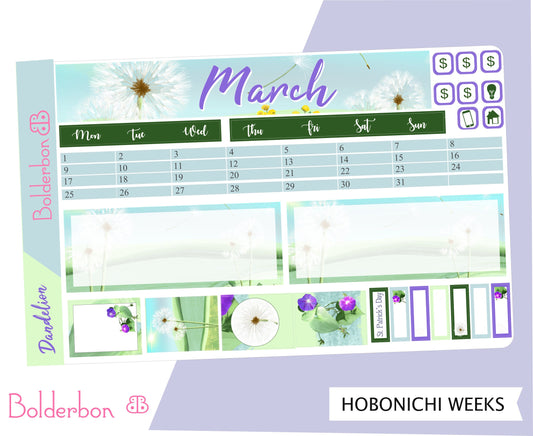 MARCH || Hobonichi Weeks Sticker Kit Monthly Planner Stickers Personal Size Travelers Notebook