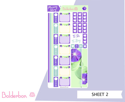 MORNING GLORY || Hobonichi Weeks Planner Sticker Kit