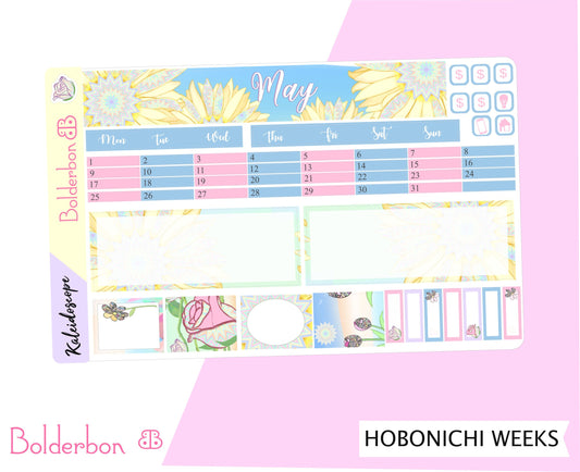 MAY Hobonichi Weeks || Kaleidoscope Sticker Kit Monthly Planner Stickers Personal Size Travelers Notebook At The Movies