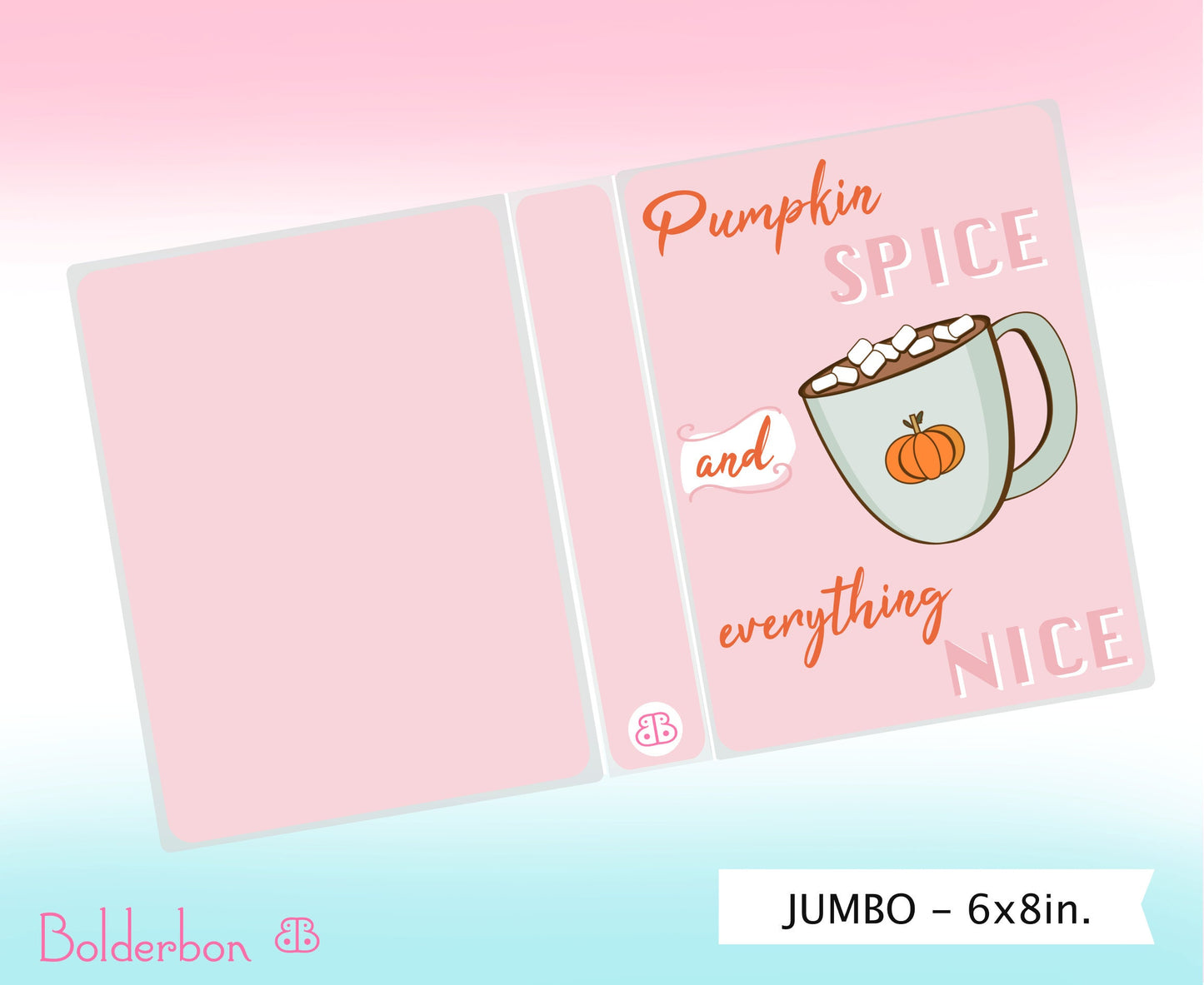 Sticker Album 6x8 || Pumpkin Spice and Everything Nice, 3x4 Washi Album, Jumbo and Mini Album, Planner Stickers, Sticker Storage, Cute