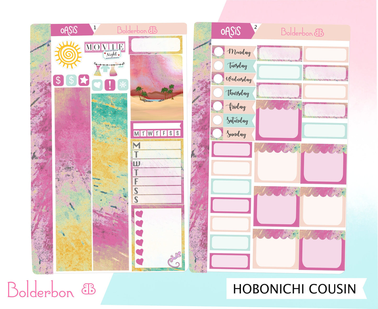 OASIS || Hobonichi Cousin Planner Sticker Kit