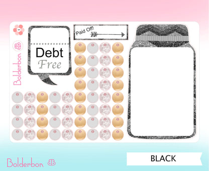 DEBT FREE TRACKER || Cute Mason Jar Planner Stickers