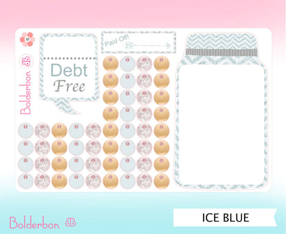 DEBT FREE TRACKER || Cute Mason Jar Planner Stickers