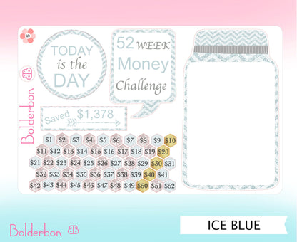 52 Week Money Challenge || Mason Jar Planner Stickers