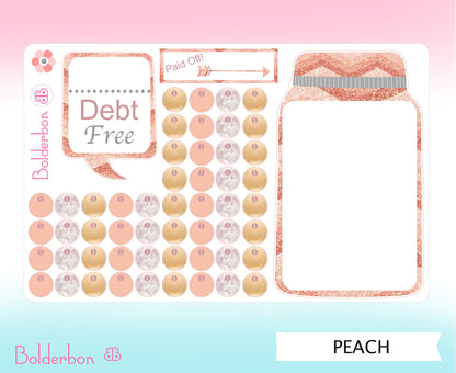 DEBT FREE TRACKER || Cute Mason Jar Planner Stickers