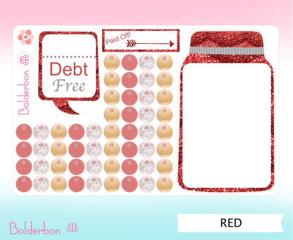 DEBT FREE TRACKER || Cute Mason Jar Planner Stickers