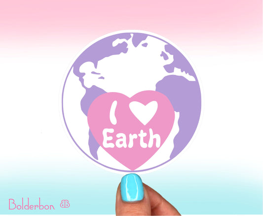 I Heart Earth Sticker || Cute Vinyl Sticker