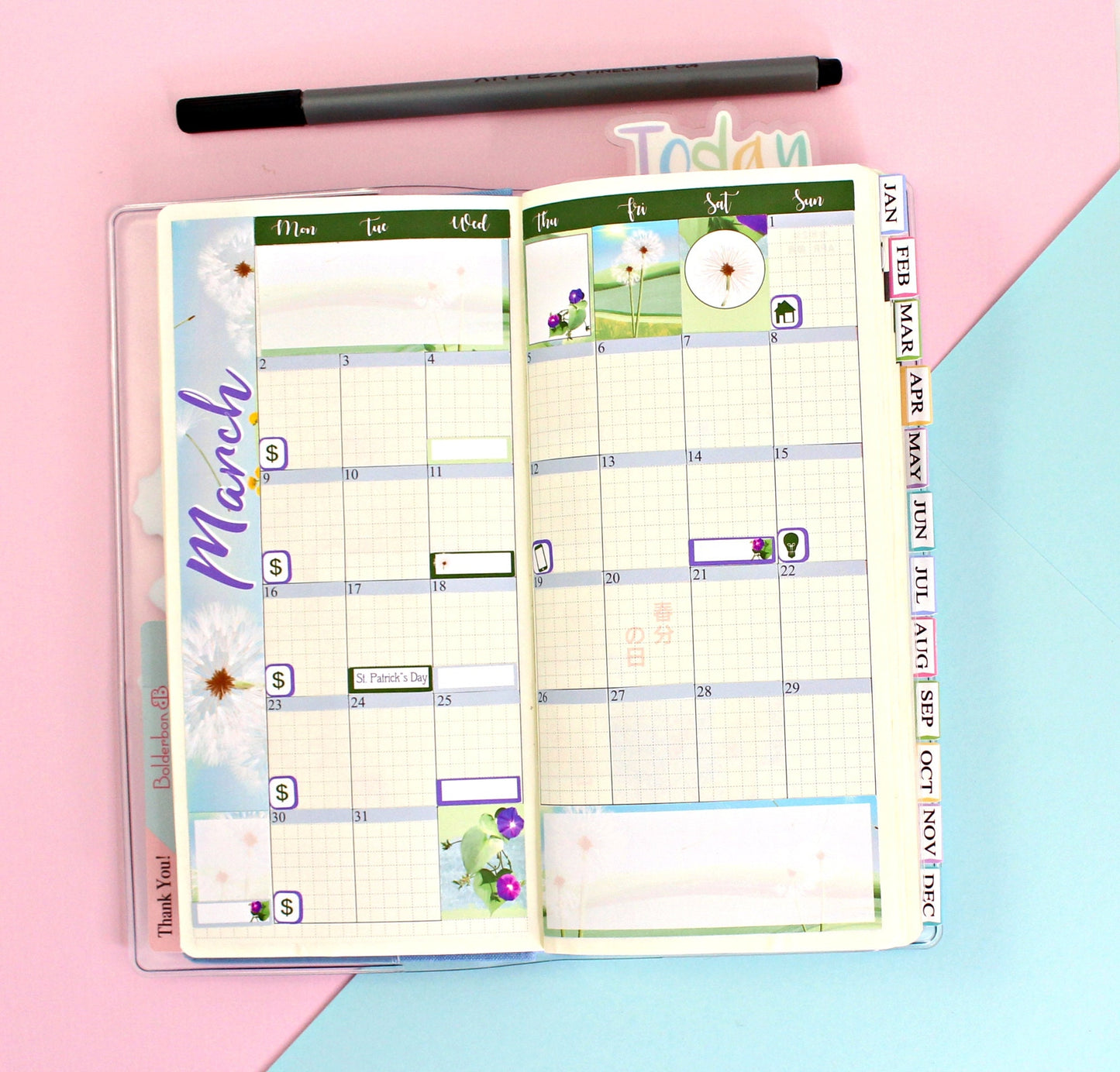 MARCH || Hobonichi Weeks Sticker Kit Monthly Planner Stickers Personal Size Travelers Notebook