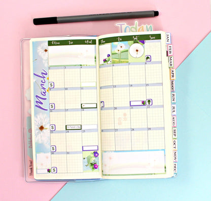 MARCH || Hobonichi Weeks Sticker Kit Monthly Planner Stickers Personal Size Travelers Notebook