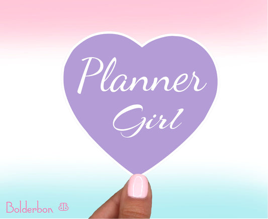 PLANNER GIRL || Cute Vinyl Sticker, Planner Love Addict Fanatic Friends Community Junkie
