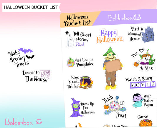 HALLOWEEN BUCKET LIST || Hand Drawn Planner stickers
