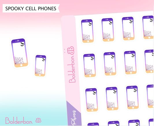 Spooky Cute Cell Phone Stickers | Halloween Planner Stickers