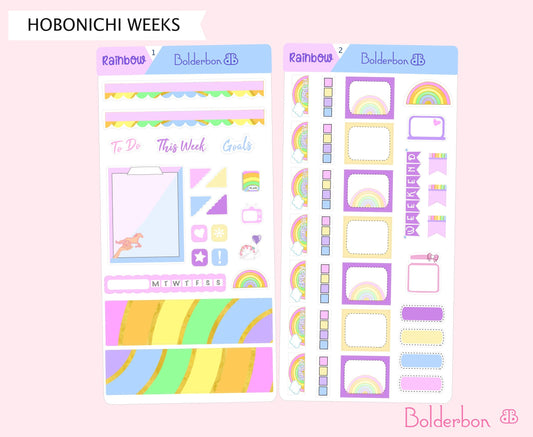 RAINBOW || Hobonichi Weeks Planner Sticker Kit