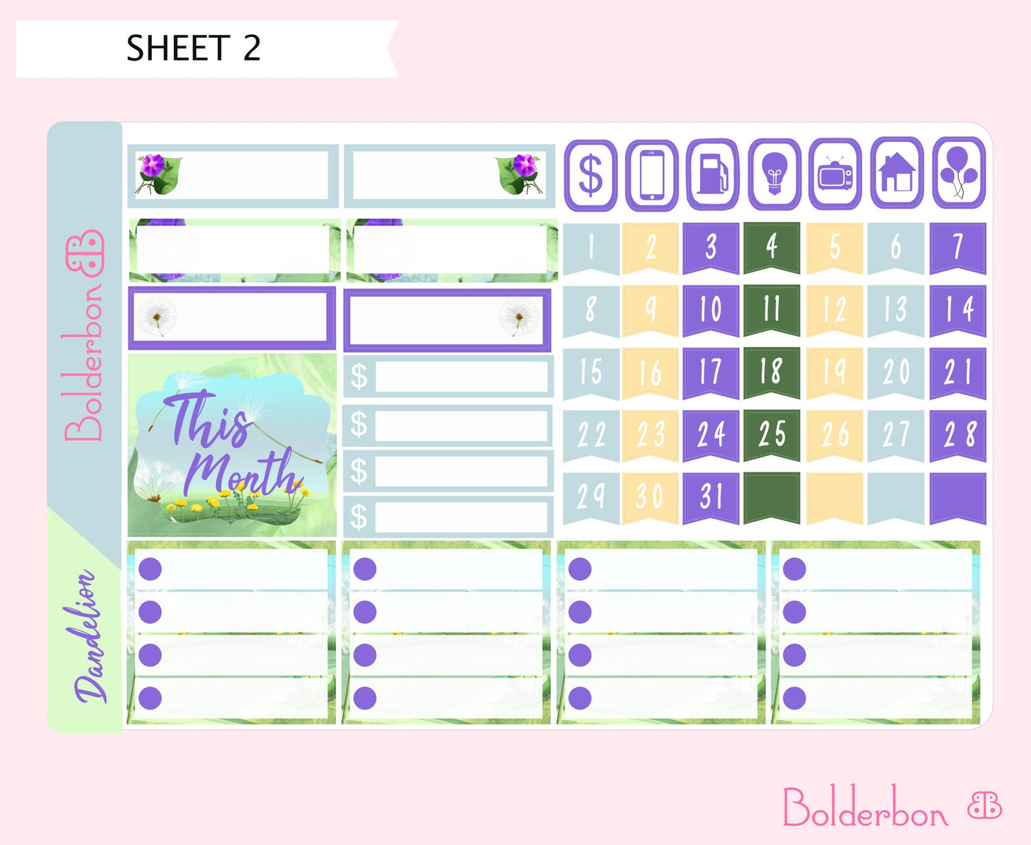 MARCH 7x9 Monthly Sticker Kit