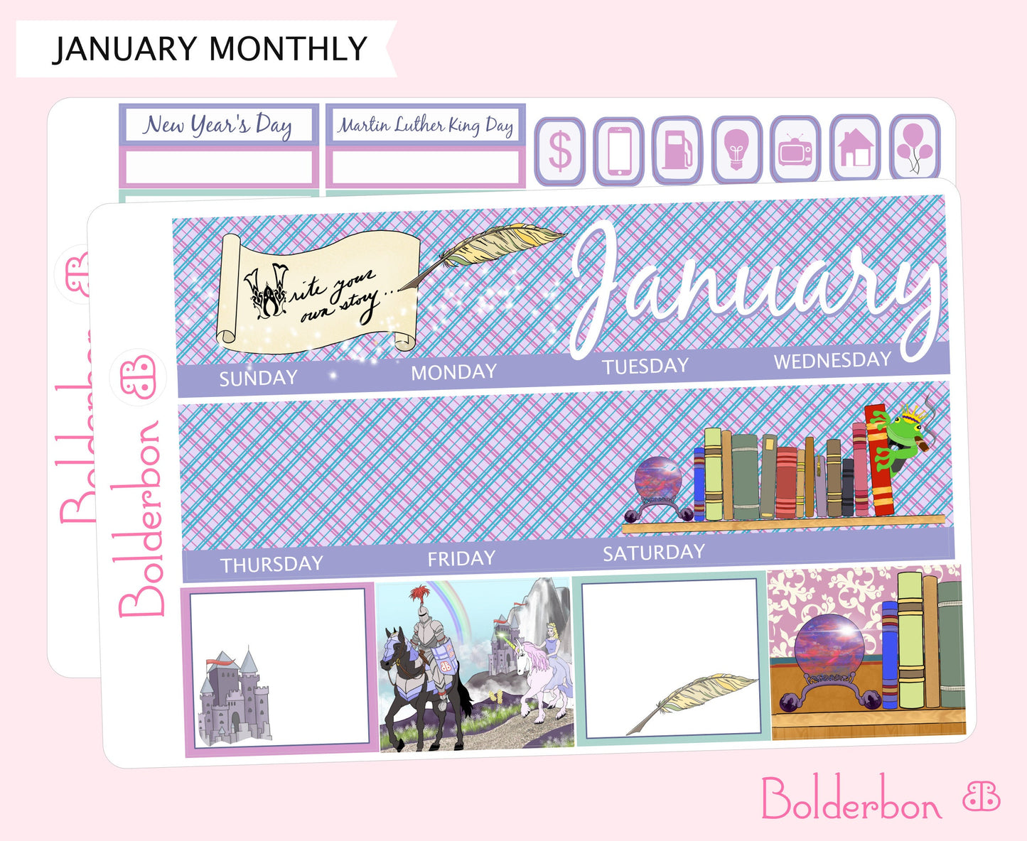 JANUARY 7x9 Monthly Sticker Kit
