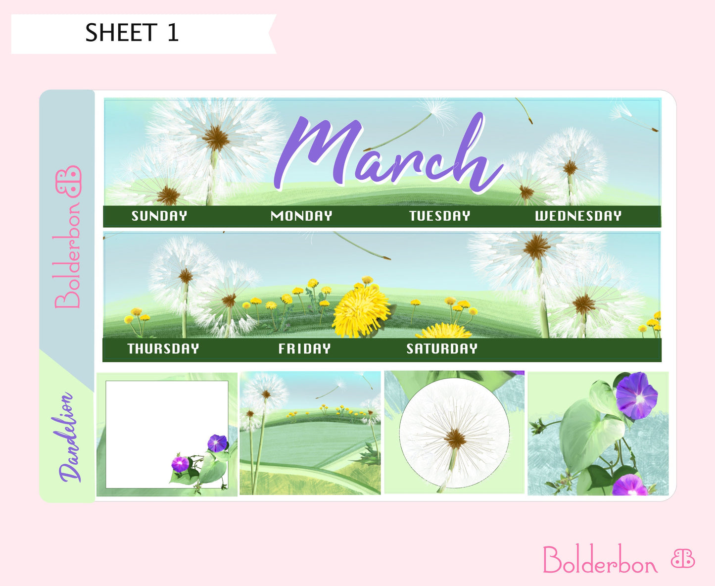 MARCH 7x9 Monthly Sticker Kit