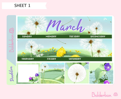MARCH 7x9 Monthly Sticker Kit