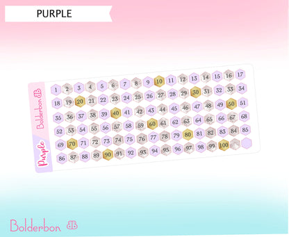 COLORFUL HEX NUMBERS || 100 Number Planner Stickers