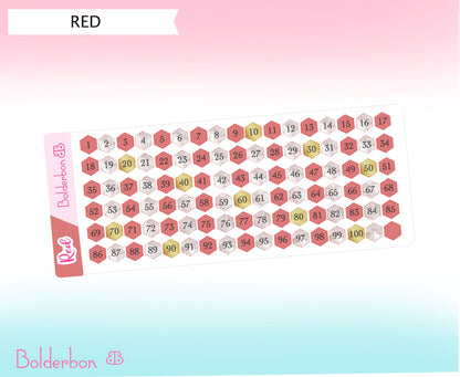 COLORFUL HEX NUMBERS || 100 Number Planner Stickers