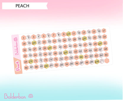COLORFUL HEX NUMBERS || 100 Number Planner Stickers
