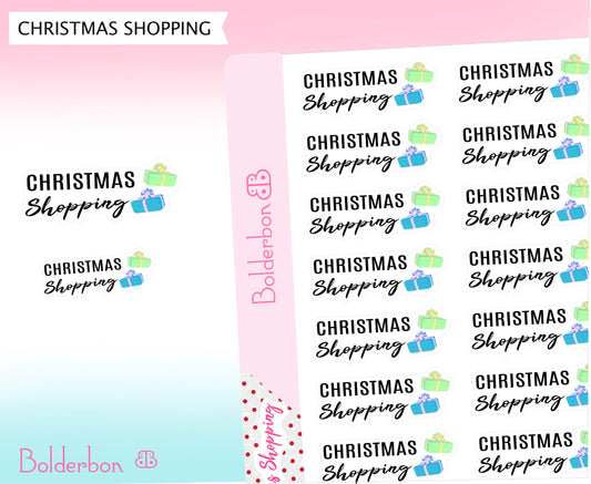 CHRISTMAS SHOPPING | Cute Hand Drawn Christmas Planner Stickers