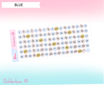 COLORFUL HEX NUMBERS || 100 Number Planner Stickers