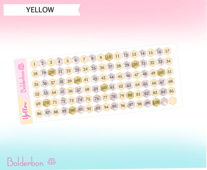 COLORFUL HEX NUMBERS || 100 Number Planner Stickers