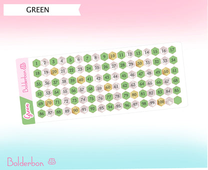 COLORFUL HEX NUMBERS || 100 Number Planner Stickers