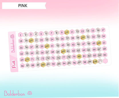 COLORFUL HEX NUMBERS || 100 Number Planner Stickers