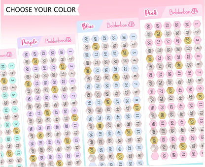 COLORFUL HEX NUMBERS || 100 Number Planner Stickers