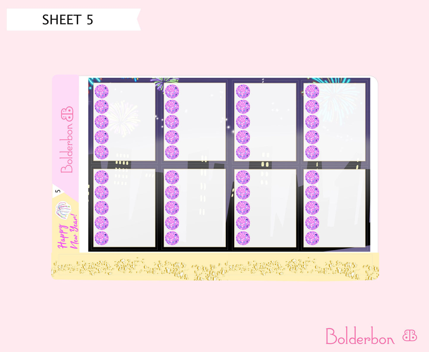 HAPPY NEW YEAR || 7x9 Vertical Planner Sticker Kit