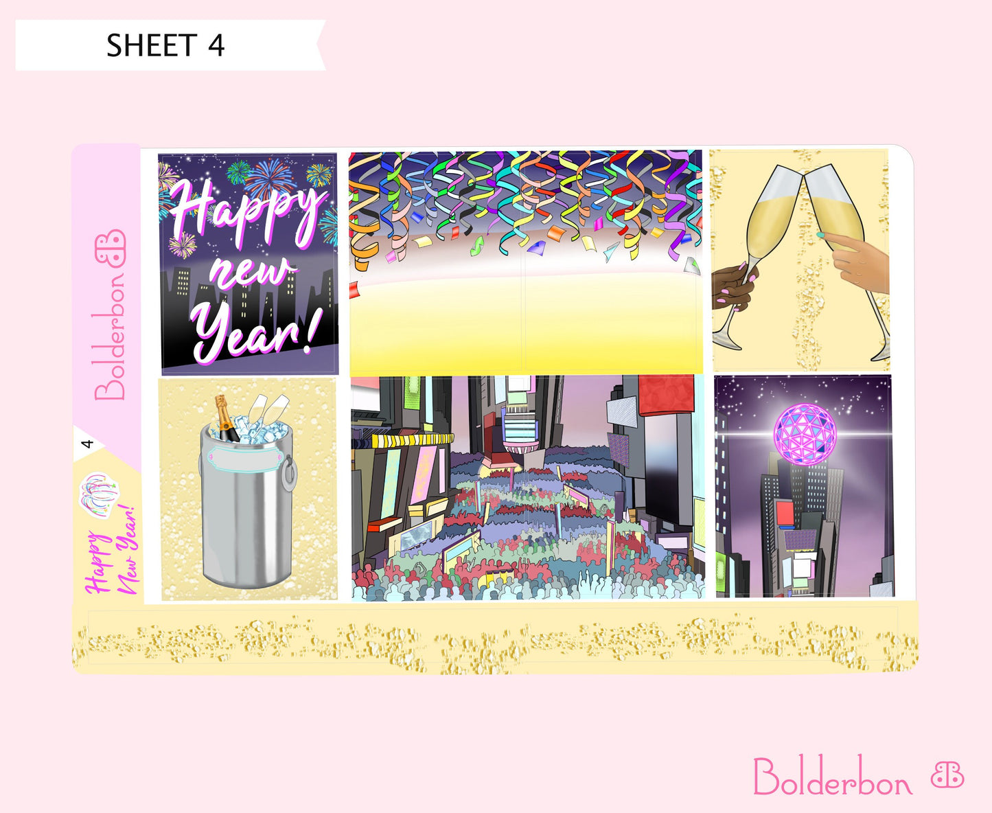 HAPPY NEW YEAR || 7x9 Vertical Planner Sticker Kit