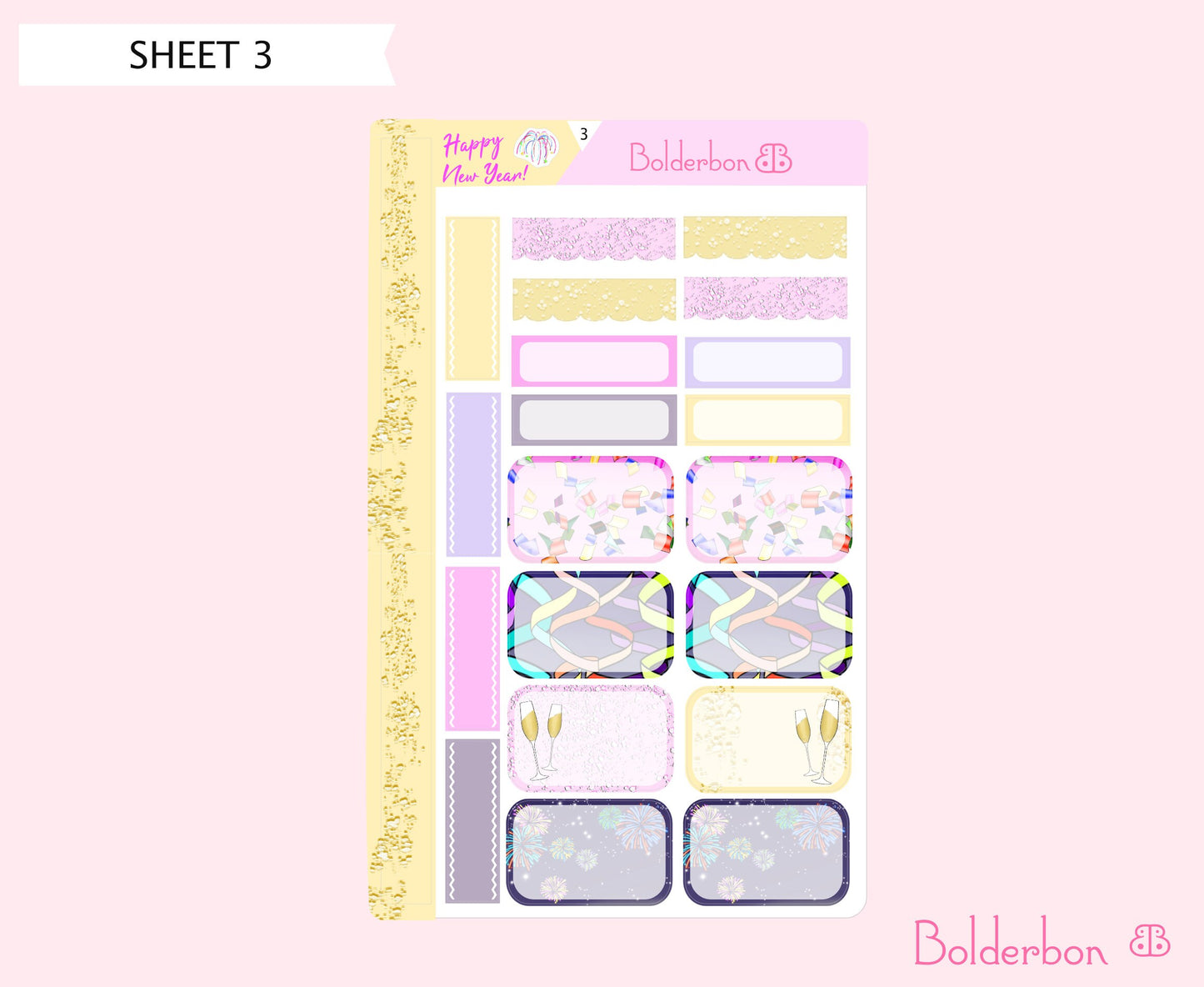 HAPPY NEW YEAR || 7x9 Vertical Planner Sticker Kit