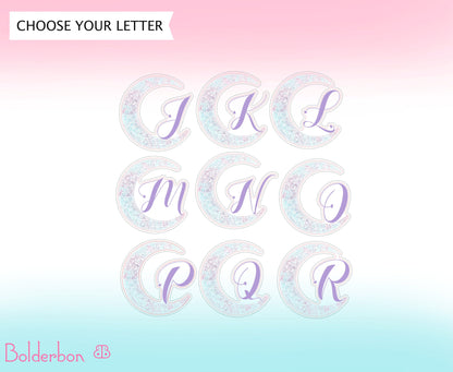 FLORAL MOON MONOGRAM || Vinyl Stickers
