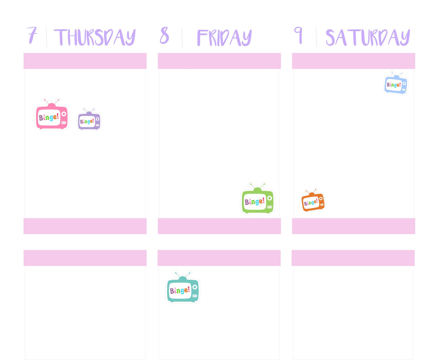 BINGE TV || Icon Planner Stickers