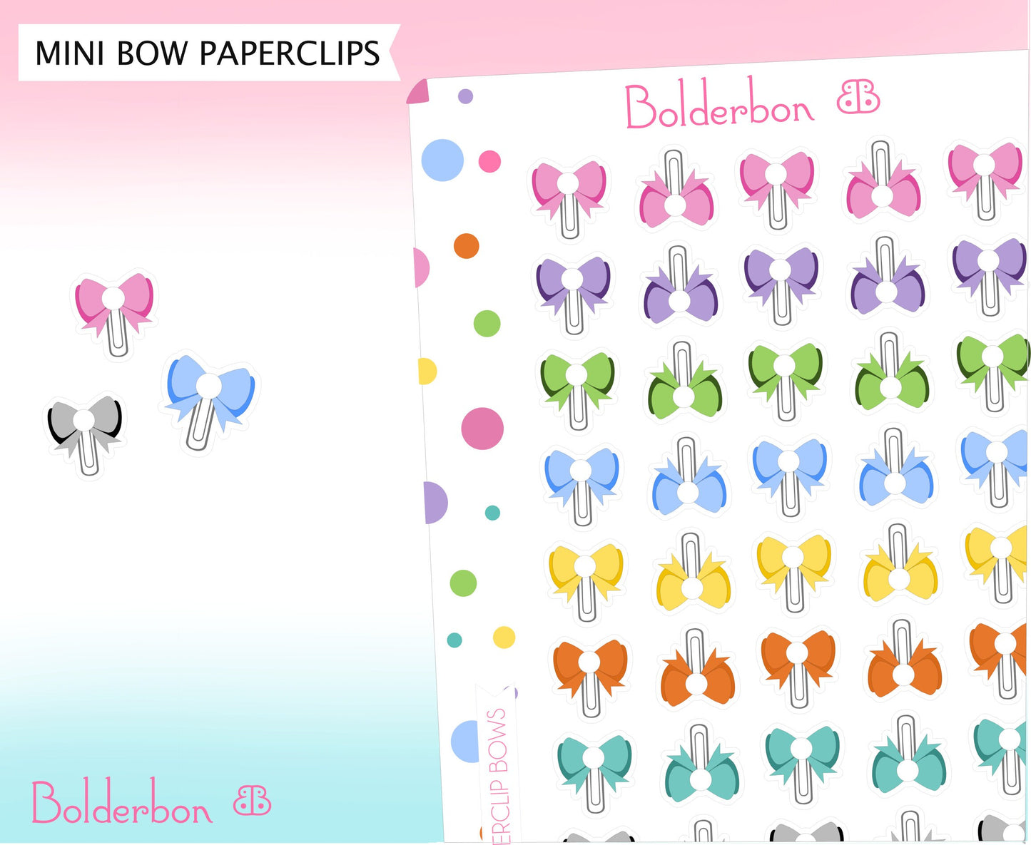 MINI PAPERCLIP BOWS || Planner Stickers