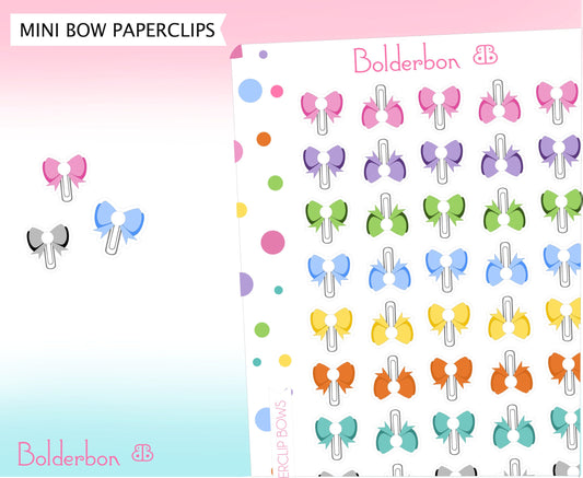 MINI PAPERCLIP BOWS || Planner Stickers
