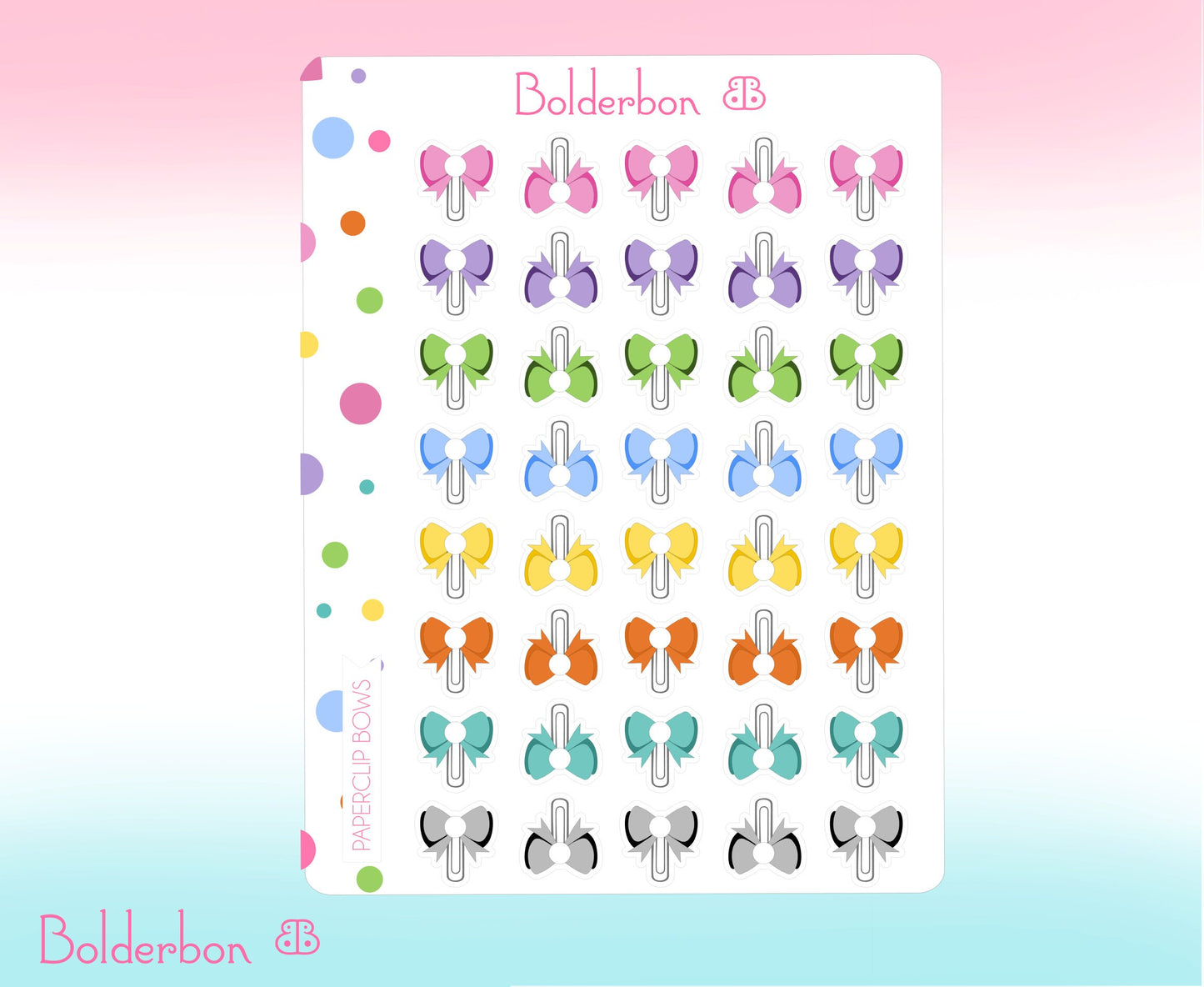 MINI PAPERCLIP BOWS || Planner Stickers